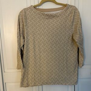 croft & barrow Tan and Cream Knit Top